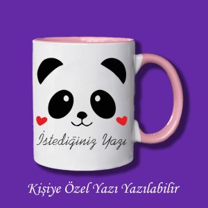 Sevgililer Gününe Özel Panda Tasarımlı Yazı Yazılabilir Kupa Bardak