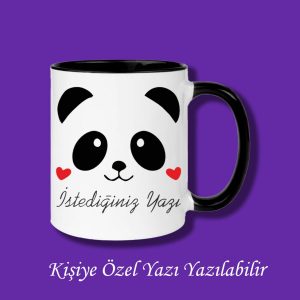 Sevgililer Gününe Özel Panda Tasarımlı Yazı Yazılabilir Kupa Bardak