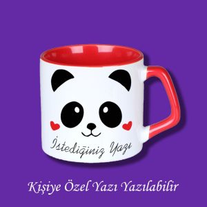 Sevgililer Gününe Özel Panda Tasarımlı Yazı Yazılabilir Kupa Bardak
