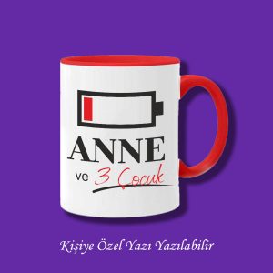 Anne ve 3 Çocuk Tasarımlı Düşük Enerji Kişiye Özel Kupa Bardak