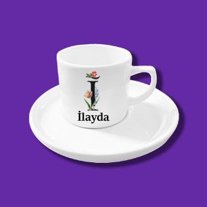 Kişiye Özel İ Harfi İsim Harf Tekli Kahve Fincanı
