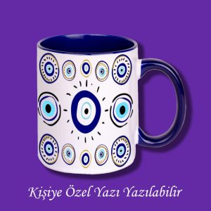 Kişiye Özel Nazar Tasarımlı İsimli Kupa Bardak