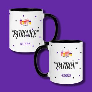 Patron Patroniçe Tasarımlı İsme ve Logonuza Özel Baskılı Kupa Bardak - 2 ad.