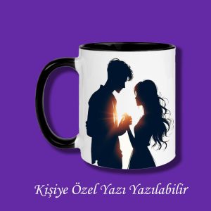 Sevgili ve Çiftlere Özel Tasarım Kalplerini Taşıyan Sevgili Baskılı Kupa