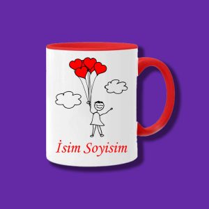 Sevgili ve Eşlere Özel Çizgi Karakter Tasarımlı İsim ve Yazı Yazılabilir 11 Model Kupa Bardak