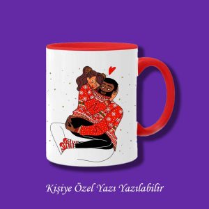 Sevgili ve Eşlere Özel Çift Tasarımlı İsme Özel Baskılı Renkli Kupa Bardak