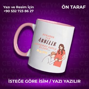 Annelere Özel İsim Baskılı İlk Annelere Özel Renkli Kupa Bardak