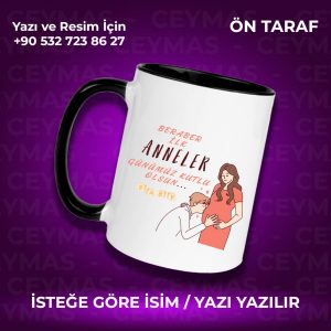 Annelere Özel İsim Baskılı İlk Annelere Özel Renkli Kupa Bardak