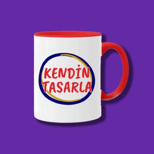 Kişiye Özel Tasarımlı Kendin Tasarla Kupa Bardak - Renkli Kupa Bardak Seçenekli - 1 Adet