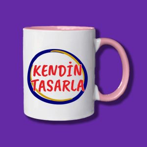 Kişiye Özel Tasarımlı Kendin Tasarla Kupa Bardak - Renkli Kupa Bardak Seçenekli - 1 Adet