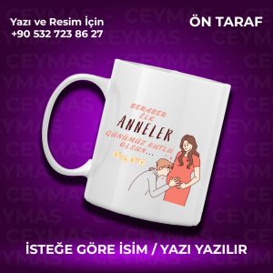 Annelere Özel İsim Baskılı İlk Annelere Özel Renkli Kupa Bardak