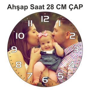 Kişiye Özel Resim Baskılı Ahşap Saat - 1 Adet