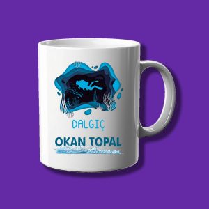 Kişiye Özel Meslek Kupası - Dalgıça Özel İsimli Kupa Bardak