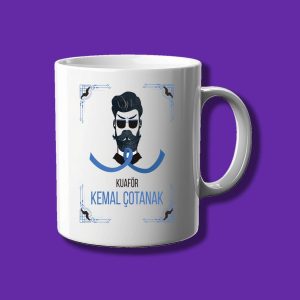 Kişiye Özel Meslek Kupası - Erkek Kuaförüne Özel İsimli Kupa Bardak