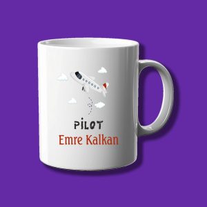 Kişiye Özel Meslek Kupası - Pilota Özel İsimli Kupa Bardak