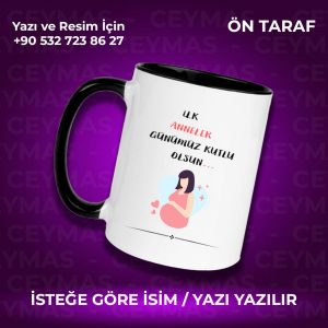 Annelere Özel İsimli İlk Anneler Günü Renkli Kupa Bardak
