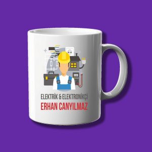Kişiye Özel Meslek Kupası - Elekrik ve Elektronikçi Özel İsimli Kupa Bardak