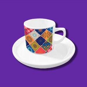 Kişiye Özel Renkli Texture Tasarımlı Tekli Kahve Fincanı Kupa Bardak