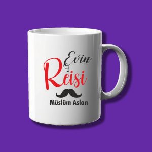 Kişiye Özel Evin Reisi Tasarımlı İsim Yazılabilir Kupa Bardak - Eko Kupa Bardak