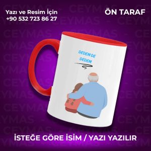 Kişiye Özel Dedem de Dedem Baskılı Kupa Bardak