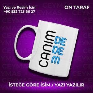 Kişiye Özel İsim Baskılı Canım Dedem Baskılı Renkli Kupa Bardak