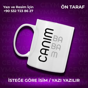 Kişiye Özel İsim Baskılı Canım Babam Renkli Kupa Bardak