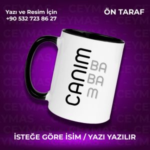 Kişiye Özel İsim Baskılı Canım Babam Renkli Kupa Bardak