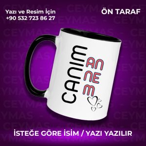 Kişiye Özel İsim Baskılı Canım Annem Renkli Kupa Bardak