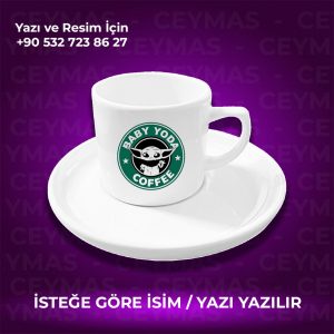 Kişiye Özel İsim Baskılı Baby Yoda Kupa Bardak