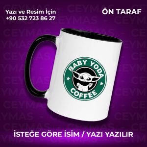 Kişiye Özel İsim Baskılı Baby Yoda Kupa Bardak