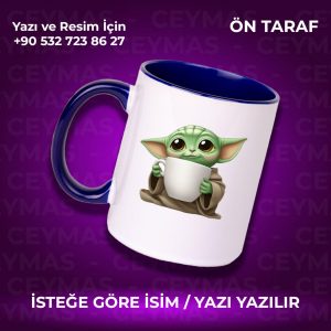 Kişiye Özel İsim Baskılı Baby Yoda Kupa Bardak