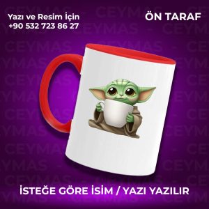 Kişiye Özel İsim Baskılı Baby Yoda Kupa Bardak