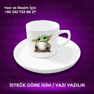 Kişiye Özel İsim Baskılı Baby Yoda Kupa Bardak