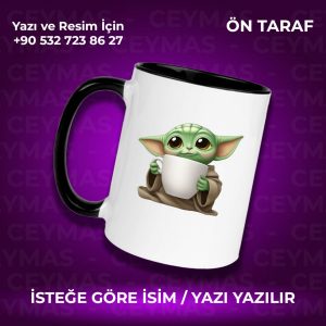 Kişiye Özel İsim Baskılı Baby Yoda Kupa Bardak