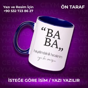 Kişiye Özel İsim Baskılı Baba Kupa Bardak