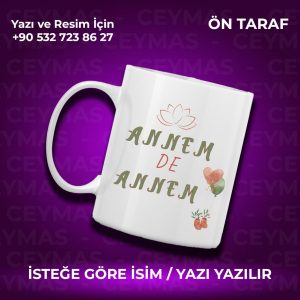Kişiye Özel İsim Baskılı Annemde Annem Kupa Bardak