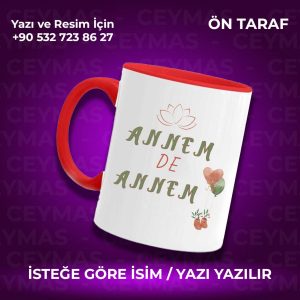 Kişiye Özel İsim Baskılı Annemde Annem Kupa Bardak