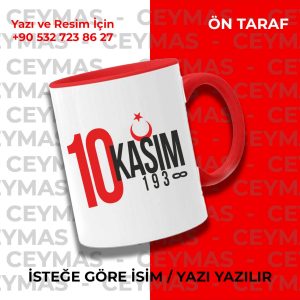 Mustafa Kemal Atatürk 10 Kasım Tasarımlı Kişiye Özel Kupa Bardak