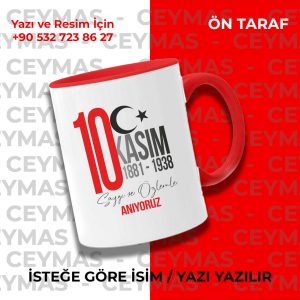 Mustafa Kemal Atatürk 10 Kasım Tasarımlı Kişiye Özel Kupa Bardak