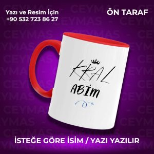Kişiye Özel Kral Abim Tasarımlı İsimli Kupa Bardak