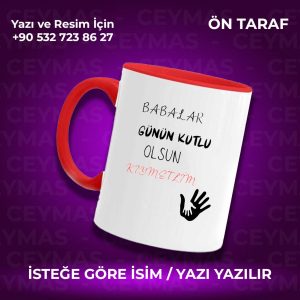 Kişiye Özel Kıymetli Babam Tasarımlı İsimli Kupa Bardak