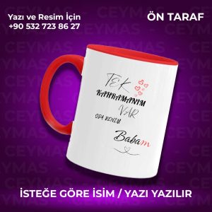 Kişiye Özel Kahraman Babam Tasarımlı İsimli Kupa Bardak