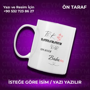 Kişiye Özel Kahraman Babam Tasarımlı İsimli Kupa Bardak