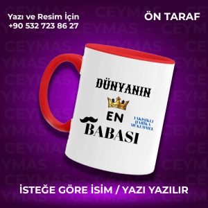 Kişiye Özel Dünyanın En İyi Babası Tasarımlı İsim Yazılabilir Kupa Bardak