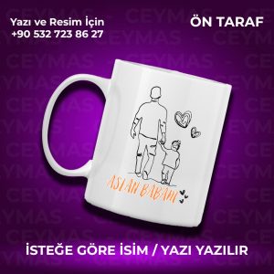 Kişiye Özel Aslan Babam Tasarımlı İsime Özel Kupa Bardak