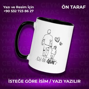 Kişiye Özel Aslan Abim Baskılı İsme Özel Kupa Bardak