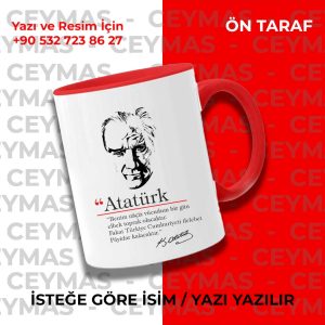 Kişiye Özel Lügat Atatürk ve Atatürk Sülieti Baskılı Renkli Kupa Bardak
