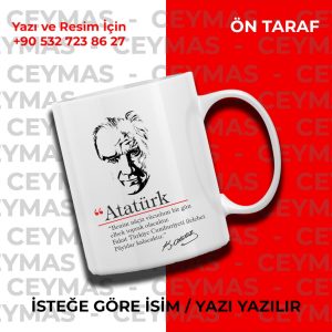 Kişiye Özel Lügat Atatürk ve Atatürk Sülieti Baskılı Renkli Kupa Bardak
