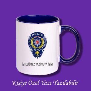 Kişiye Özel Renkli Polis Logo Baskılı Meslek Kupası