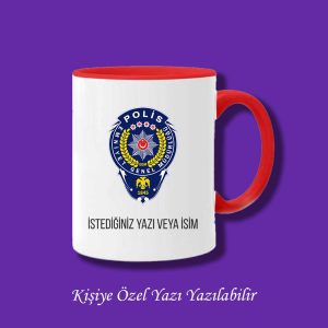 Kişiye Özel Renkli Polis Logo Baskılı Meslek Kupası